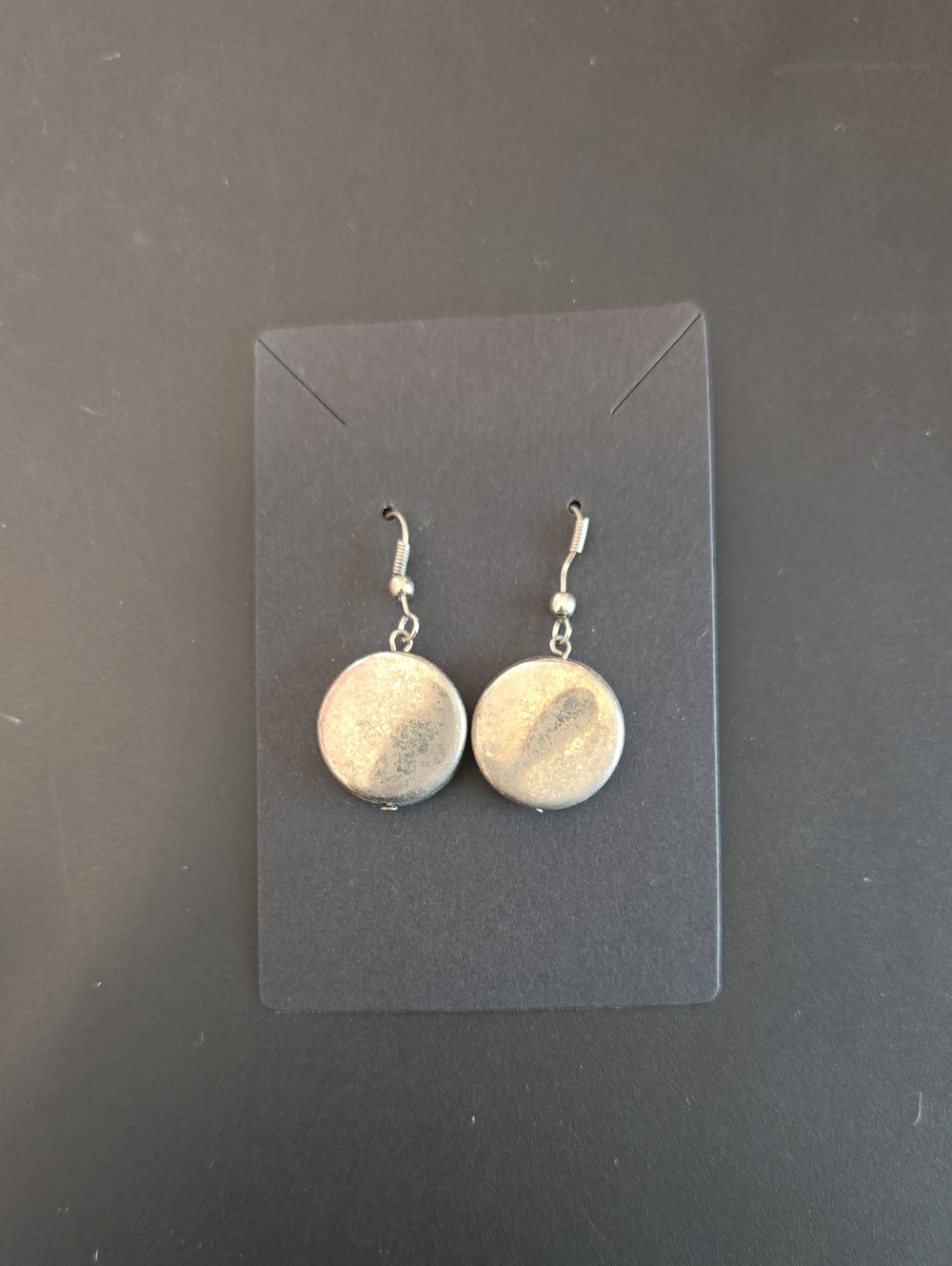 Silver Round Drop Earrings